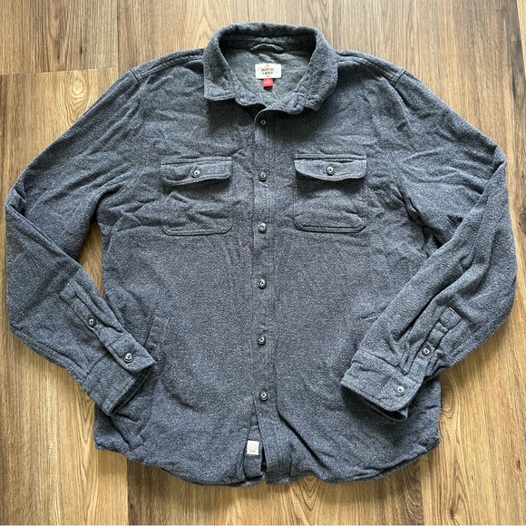 Marine Layer Stretch Twill Overshirt Gray Medium/Large Button Shacket Versatile - Picture 1 of 11